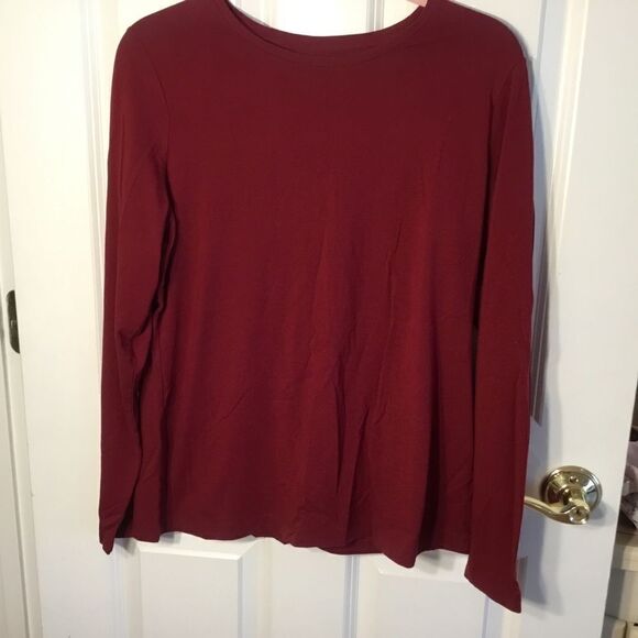 NWOT Lands’ End Wine-Colored L/S Shirt. Sz Large - Picture 1 of 6